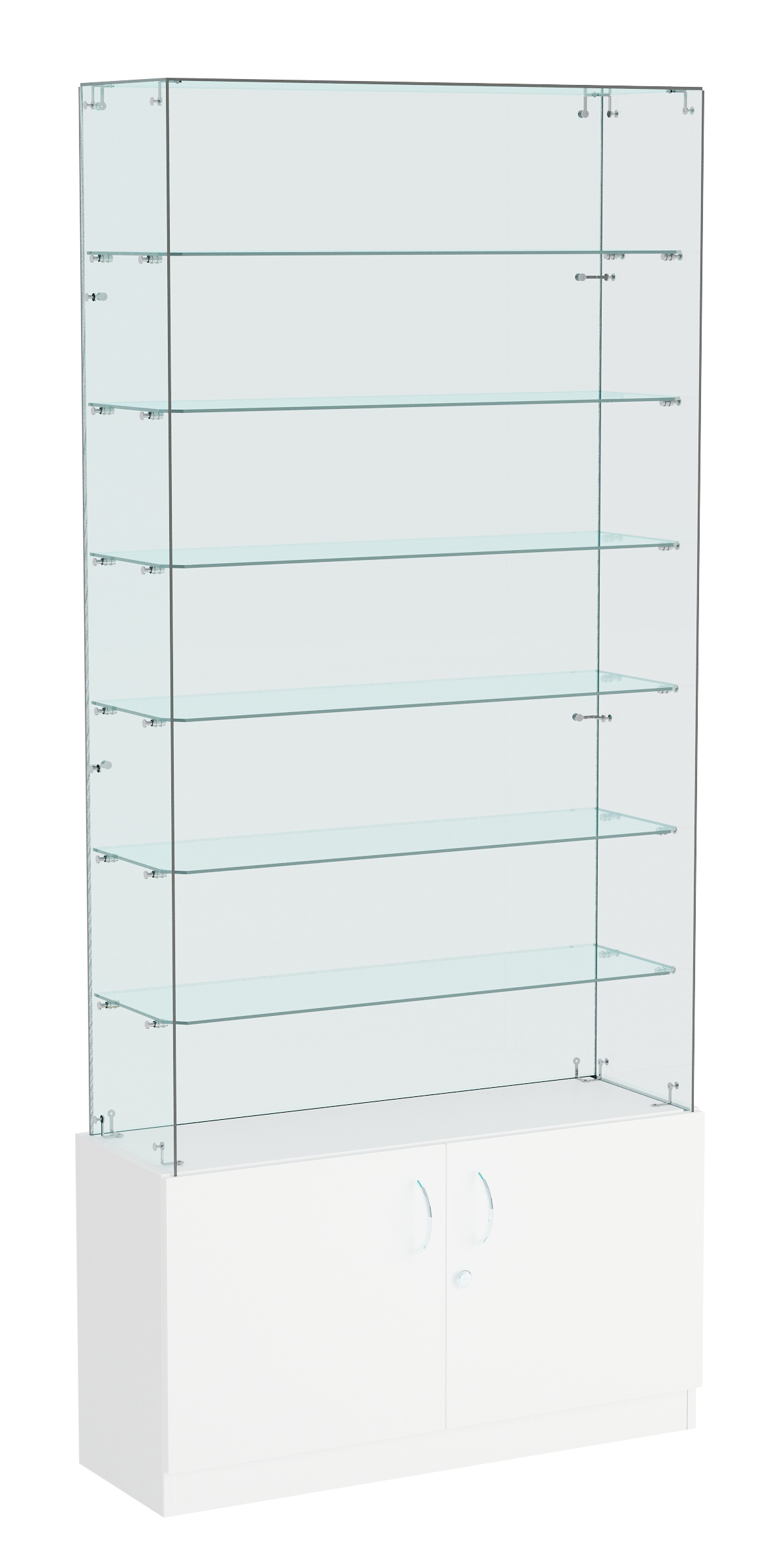 Витрина ИСТРА №133 прямоугольная (З/C - стекло), без дверей Белый