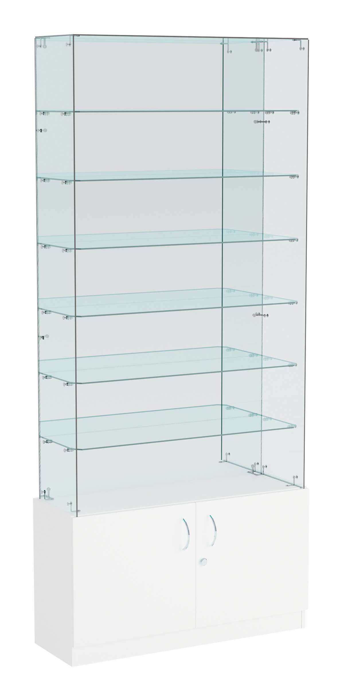 Витрина ИСТРА №134 прямоугольная (З/C - зеркало), без дверей Белый