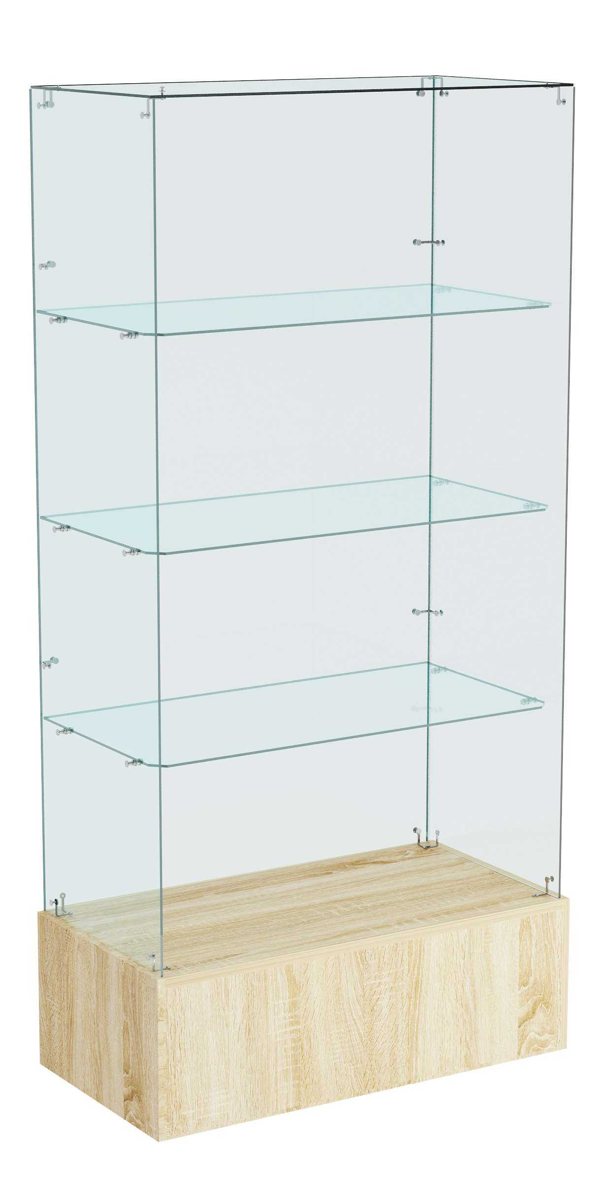 Витрина ИСТРА №109 прямоугольная (З/C - стекло), без дверей Дуб сонома