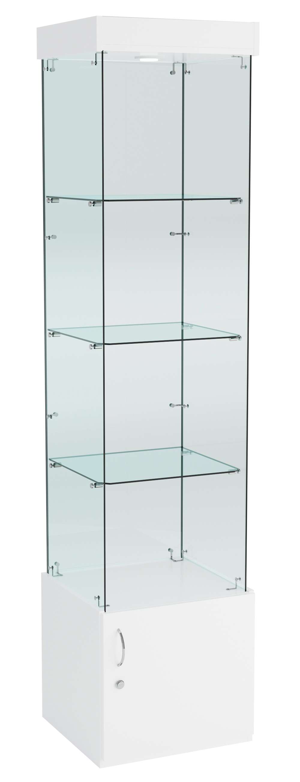 Витрина ИСТРА №102 стаканчик (З/C - стекло), без дверей Белый