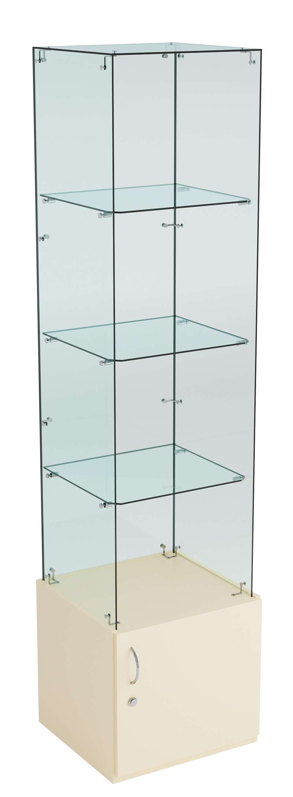 Витрина ИСТРА №106 стаканчик (З/С - стекло), без дверей Крем Вайс