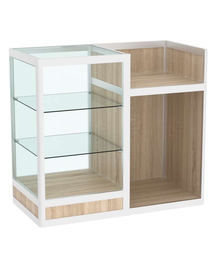 Прилавок под кассу из профиля №4  (открытый) Дуб сонома