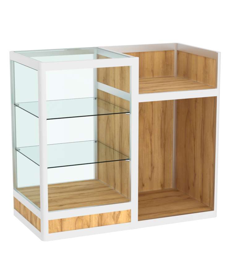 Прилавок под кассу из профиля №4  (открытый) Дуб Золотистый