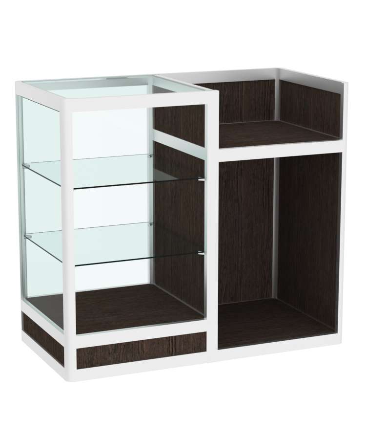 Прилавок под кассу из профиля №4  (открытый) Дуб Венге