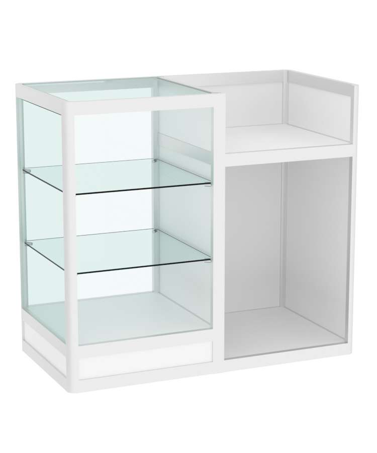 Прилавок под кассу из профиля №4  (открытый) Белый