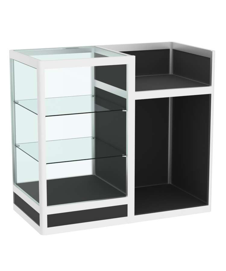 Прилавок под кассу из профиля №4  (открытый) Черный