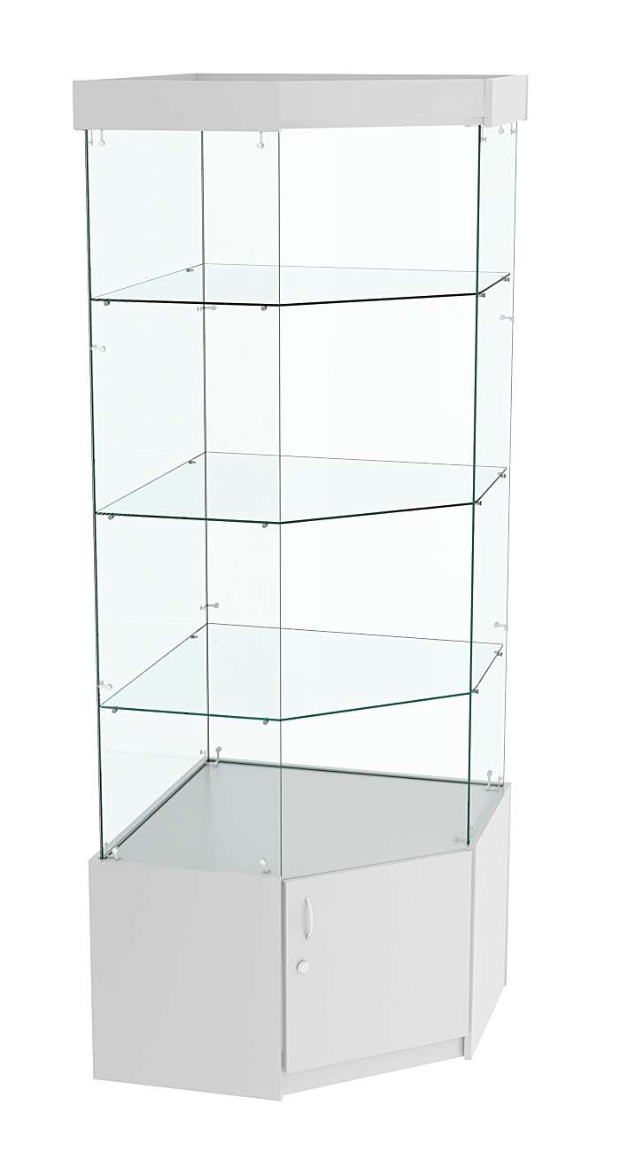 Витрина "Истра" угловая №113, пятигранная, (З.С-стекло), без дверей. Серый