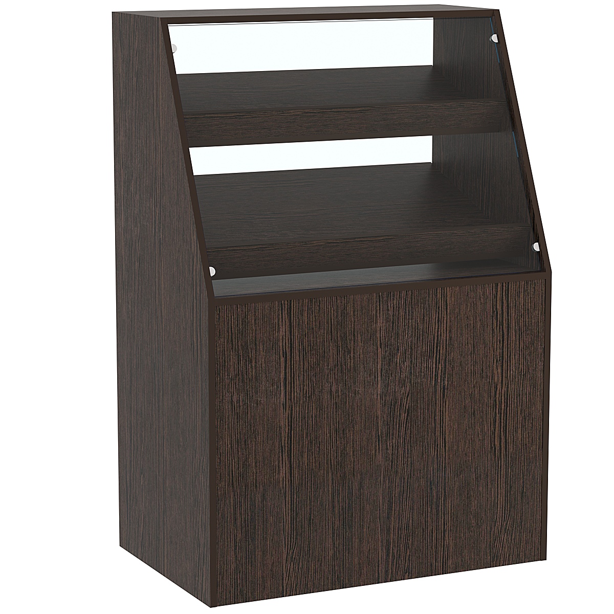 Торговый прилавок для выпечки с двумя наклонными полками серии BAKERY №1  Дуб Венге