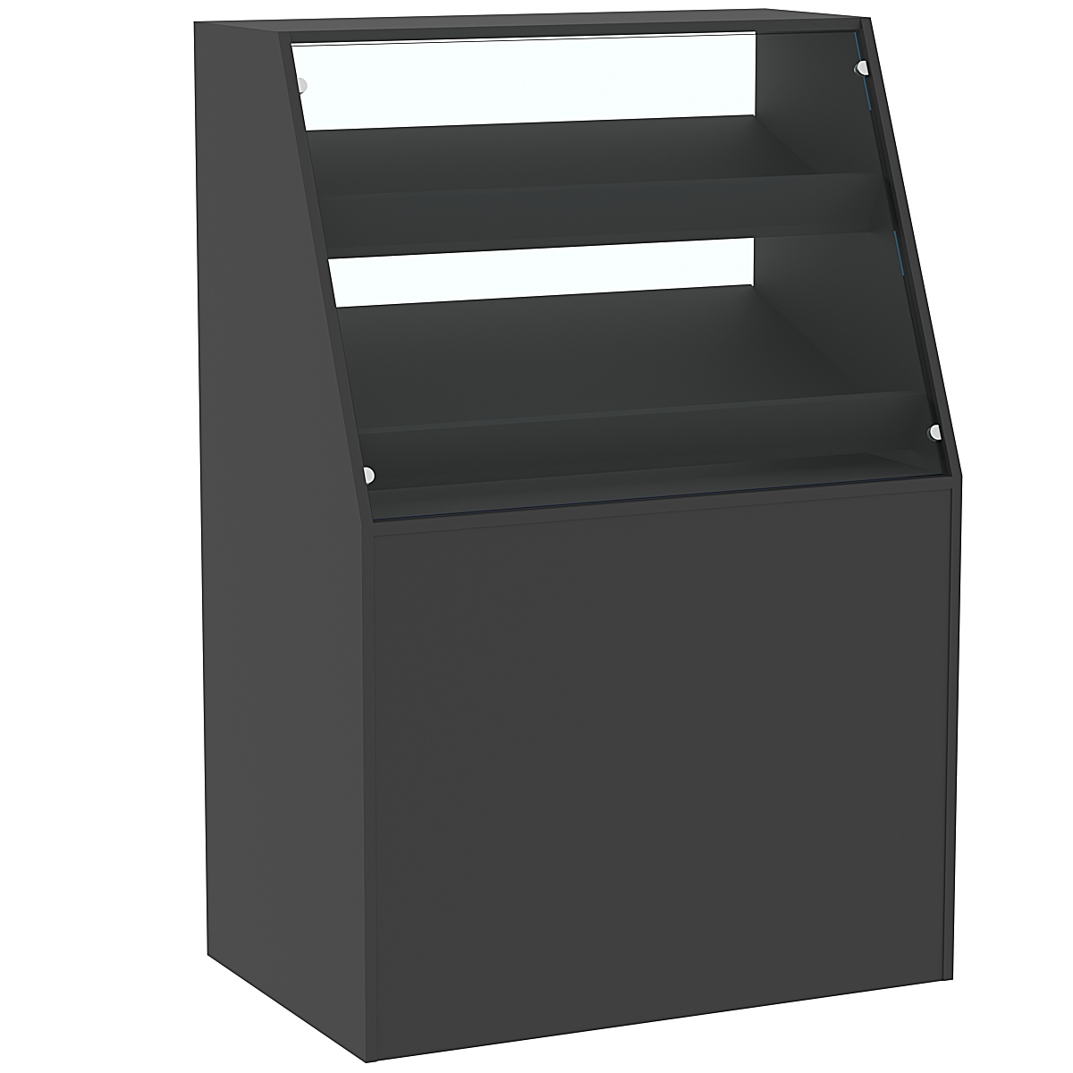 Торговый прилавок для выпечки с двумя наклонными полками серии BAKERY №1  Черный