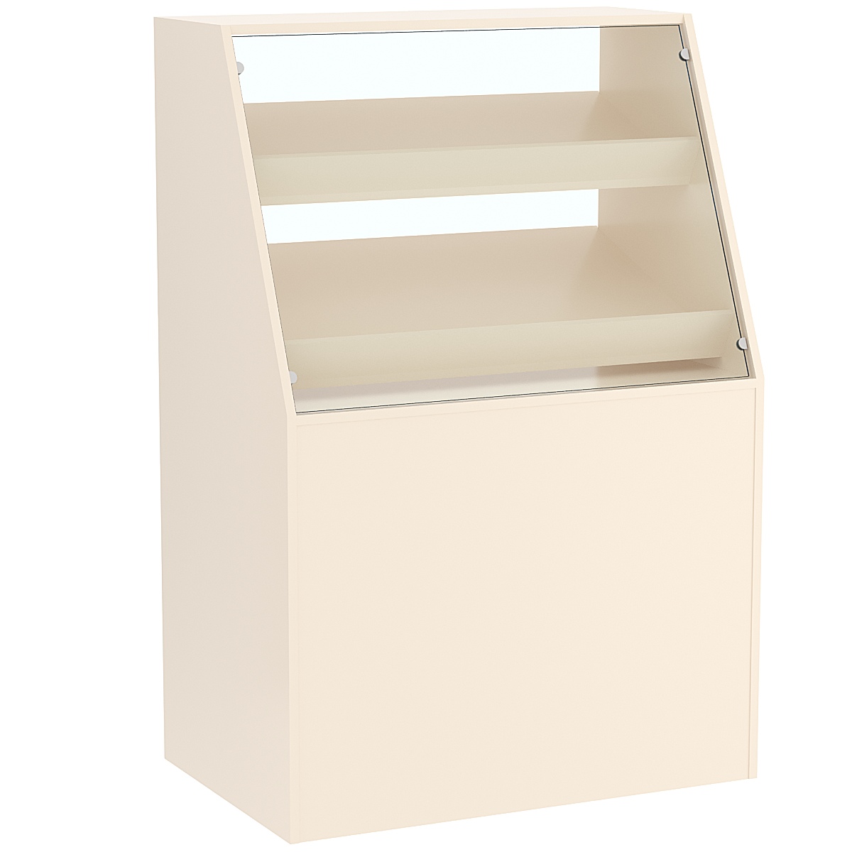 Торговый прилавок для выпечки с двумя наклонными полками серии BAKERY №1  Крем Вайс