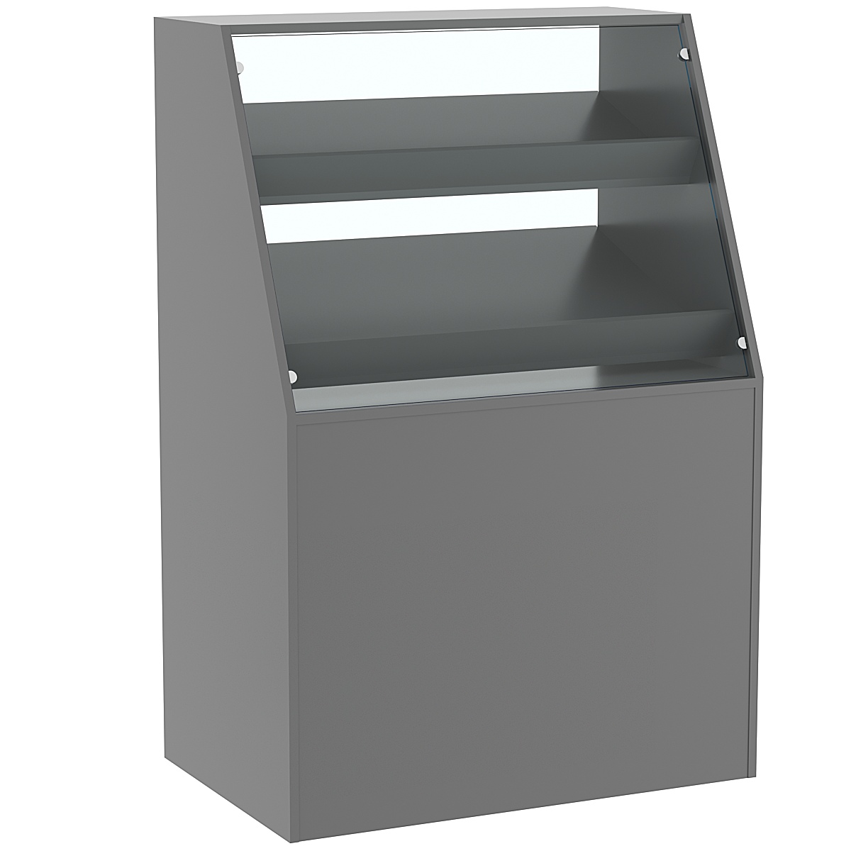 Торговый прилавок для выпечки с двумя наклонными полками серии BAKERY №1  Темно-Серый