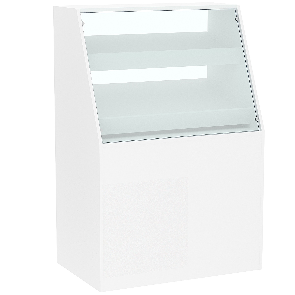 Торговый прилавок для выпечки с двумя наклонными полками серии BAKERY №1  Белый