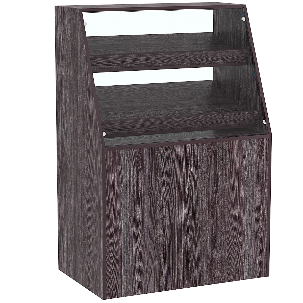 Торговый прилавок для выпечки с двумя наклонными полками серии BAKERY №1  Ясень Анкор темный - U31105