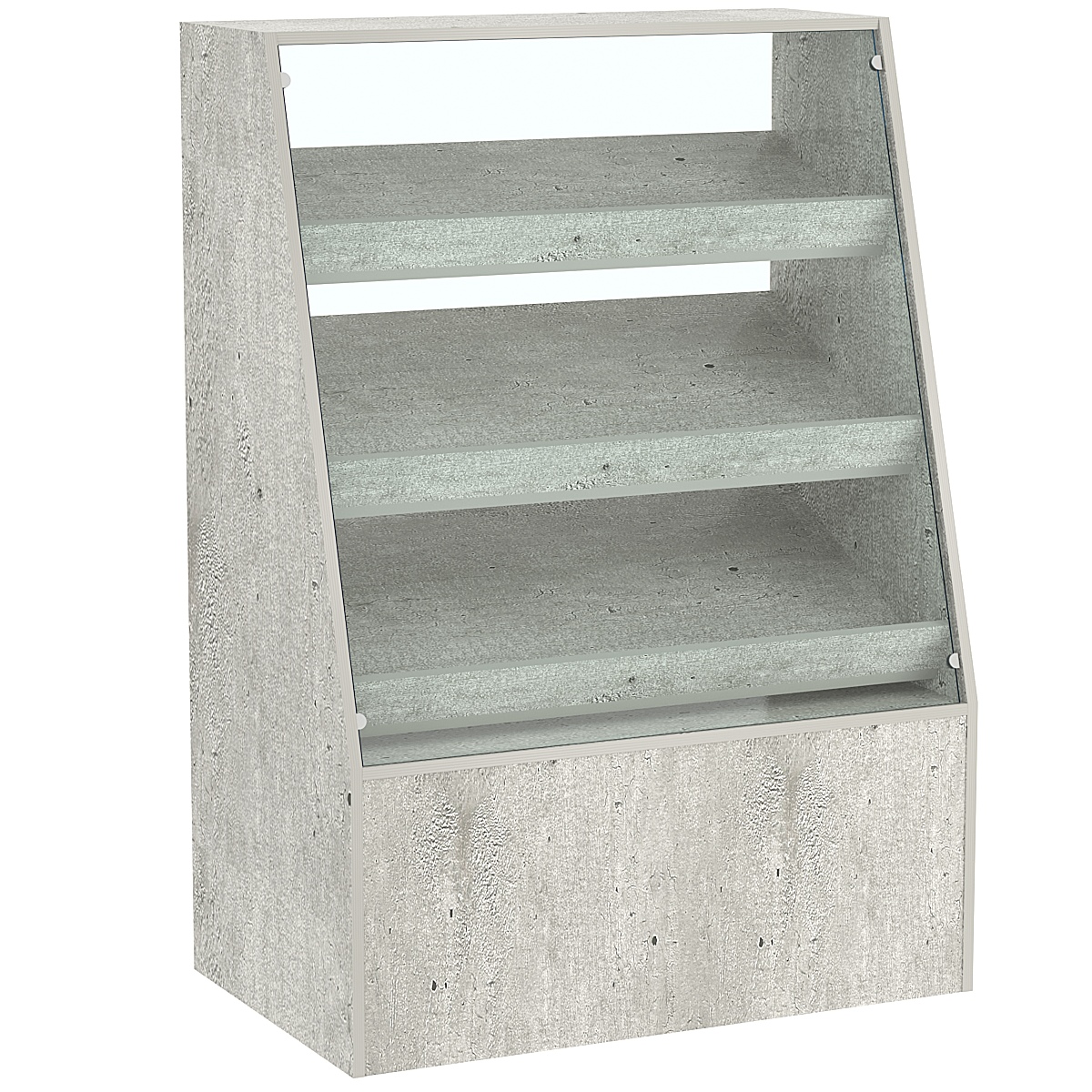 Торговый прилавок для выпечки с тремя наклонными полками под экраны серии BAKERY №2 Метрополитан Грей