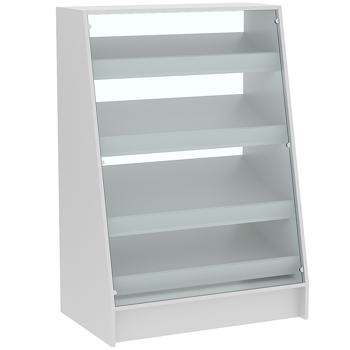 Торговый прилавок для выпечки с четырьмя наклонными полками и бортиками серии BAKERY №3 Серый