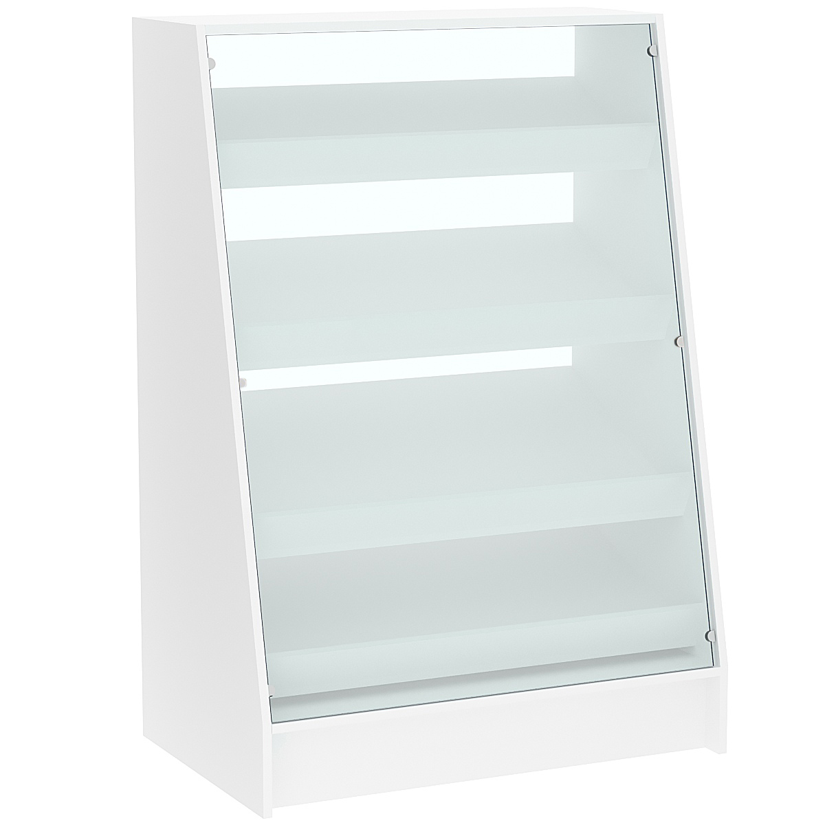 Торговый прилавок для выпечки с четырьмя наклонными полками и бортиками серии BAKERY №3 Белый