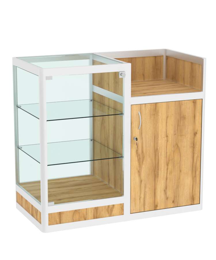 Прилавок под кассу из профиля №4  (закрытый) Дуб Золотистый