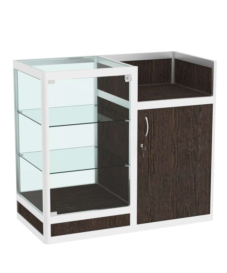 Прилавок под кассу из профиля №4  (закрытый) Дуб Венге