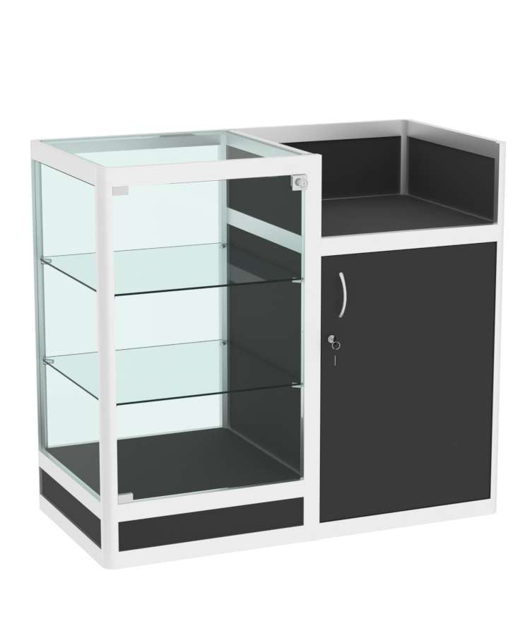 Прилавок под кассу из профиля №4  (закрытый) Черный