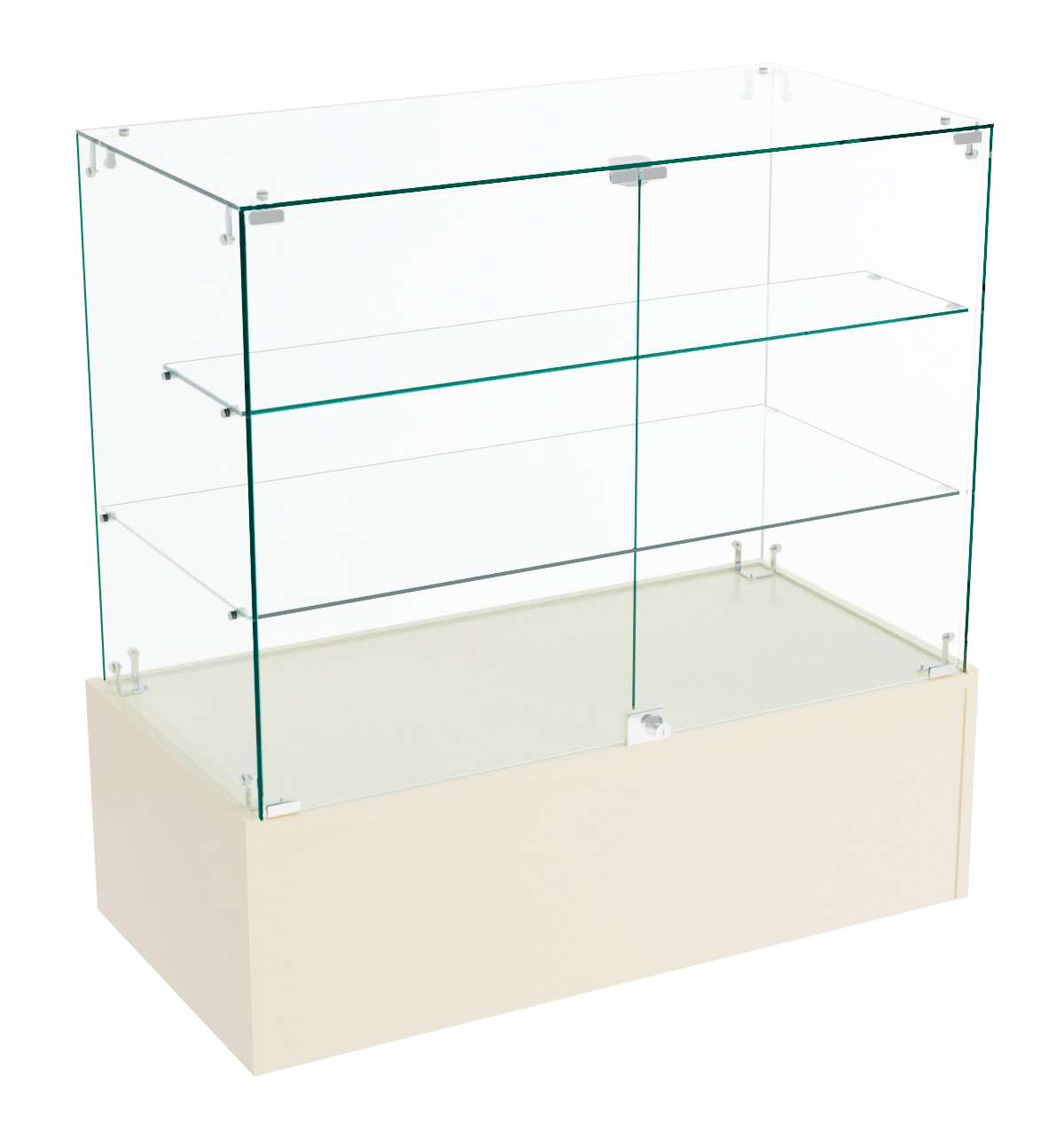 Прилавок Истра со стеклянными дверками №102 (закрытый) Крем Вайс