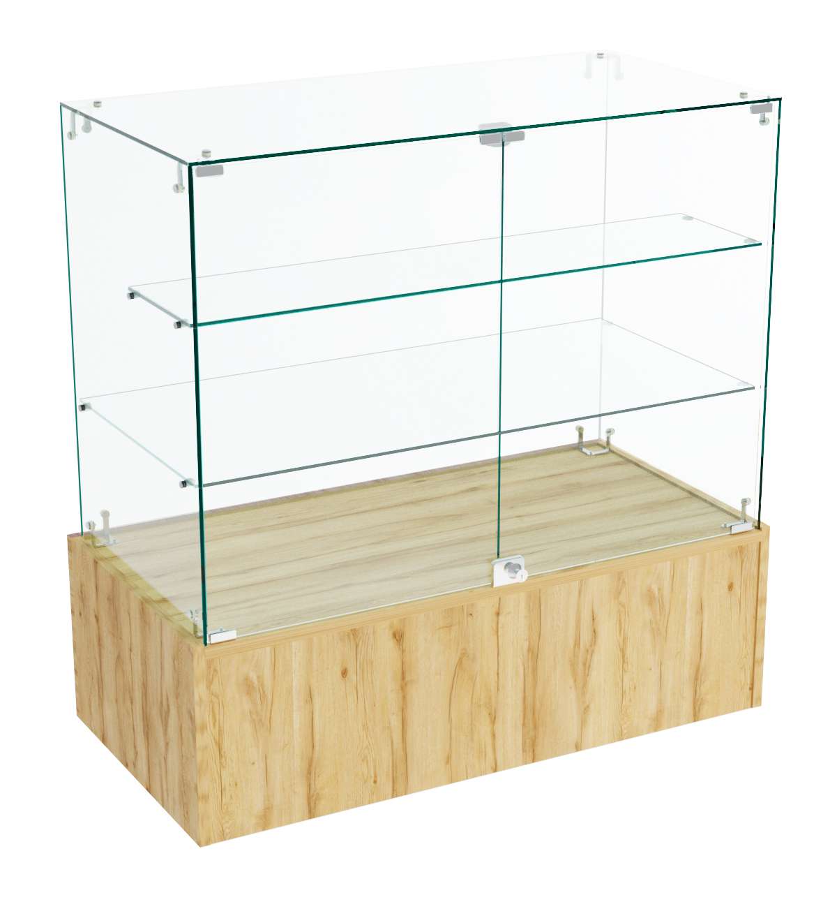 Прилавок Истра со стеклянными дверками №102 (закрытый) Дуб Золотистый