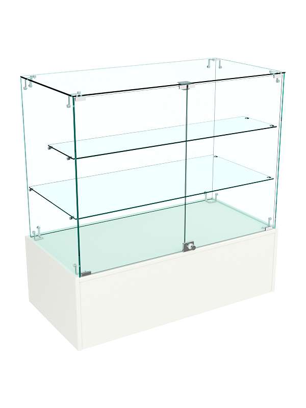 Прилавок Истра со стеклянными дверками №102 (закрытый) Белый