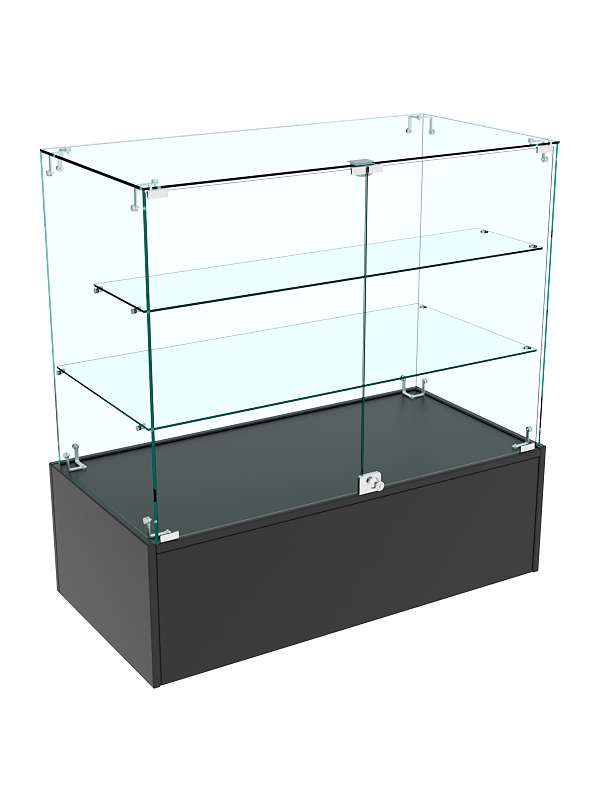 Прилавок Истра со стеклянными дверками №102 (закрытый) Черный