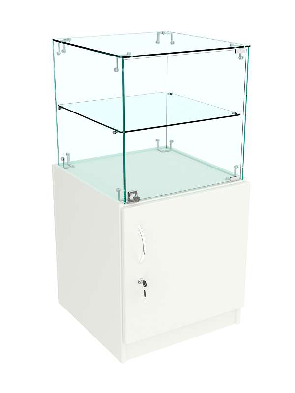 Прилавок Истра с квадратным накопителем №110 (закрытый) Белый