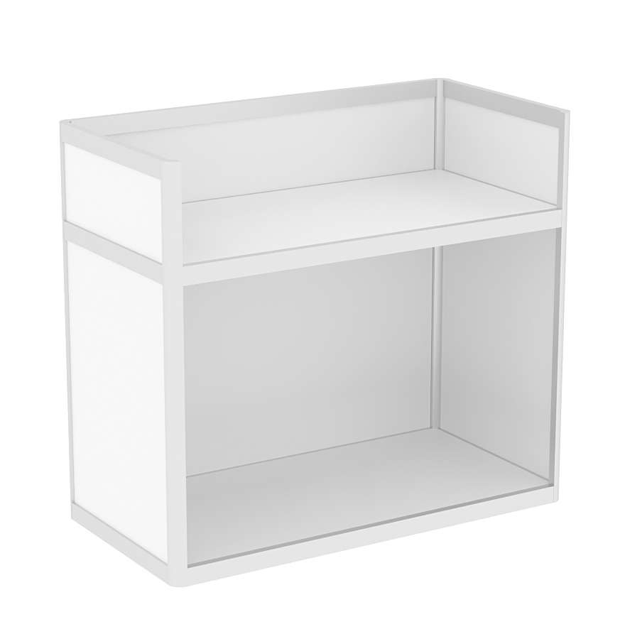 Прилавок под кассу из профиля №5  (открытый) Белый