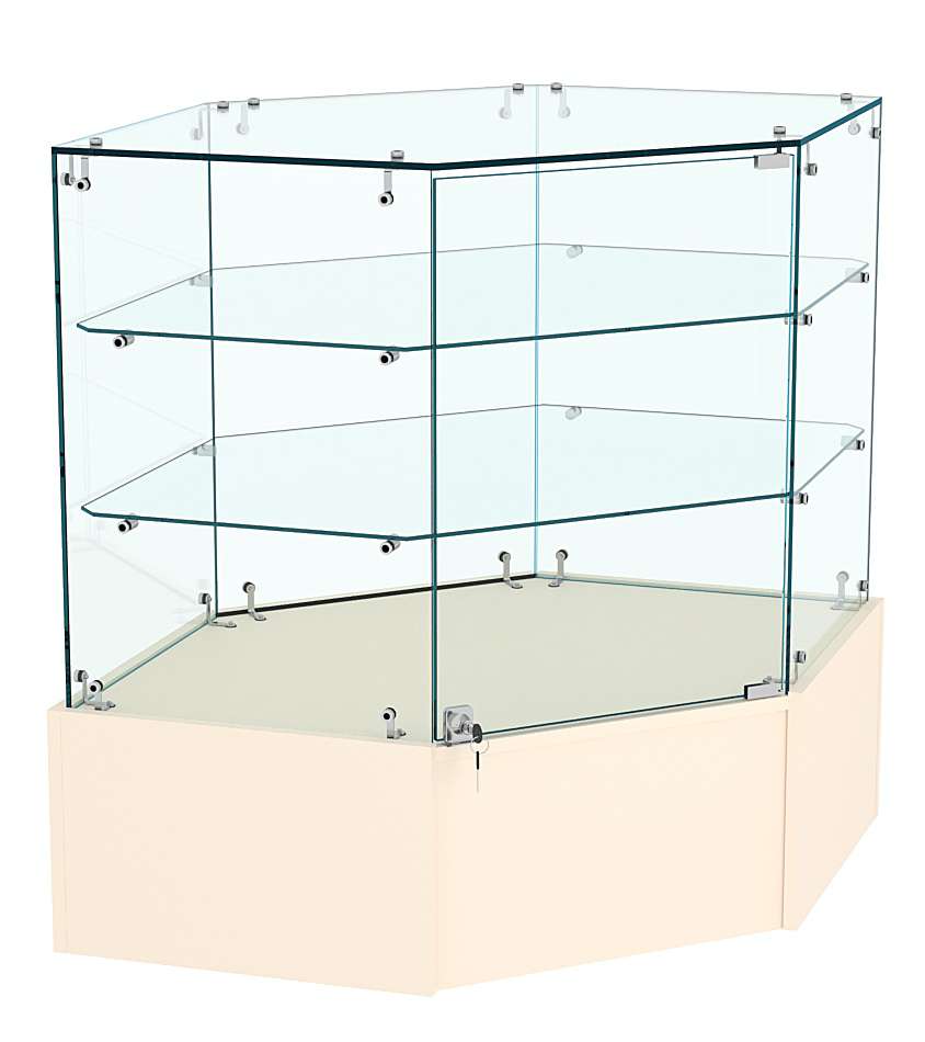 Прилавок Истра №118 угловой, универсальный (закрытый) Крем Вайс