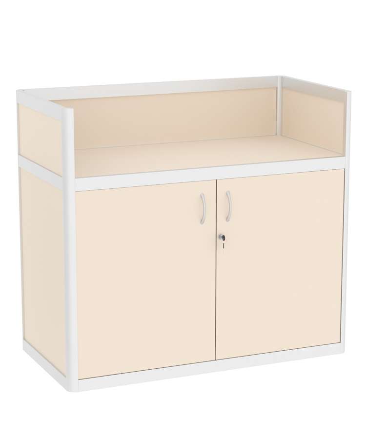 Прилавок под кассу из профиля №5  (закрытый) Крем Вайс