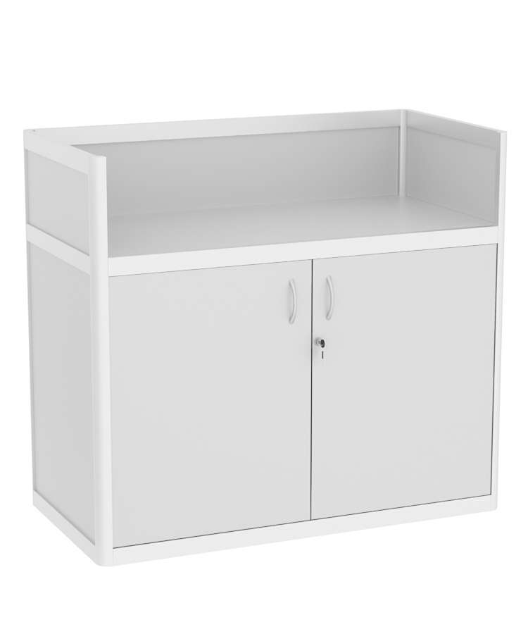 Прилавок под кассу из профиля №5  (закрытый) Серый