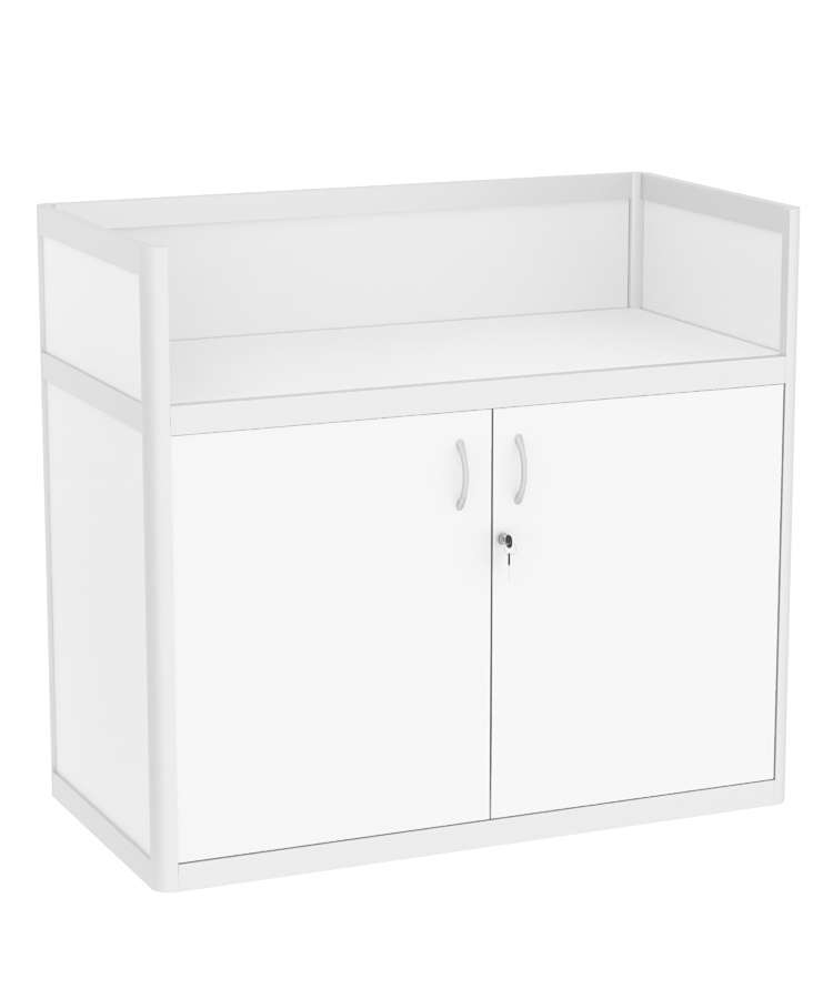 Прилавок под кассу из профиля №5  (закрытый) Белый