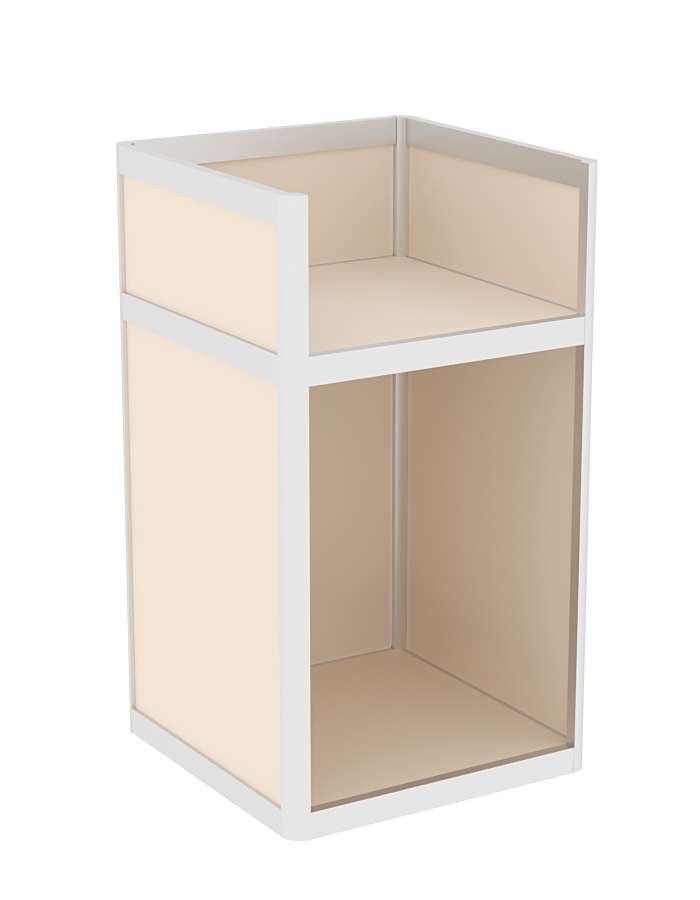 Прилавок под кассу из профиля №6  (открытый) Крем Вайс