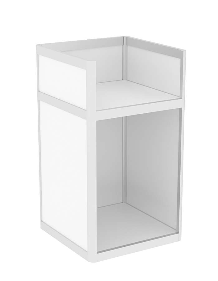 Прилавок под кассу из профиля №6  (открытый) Белый