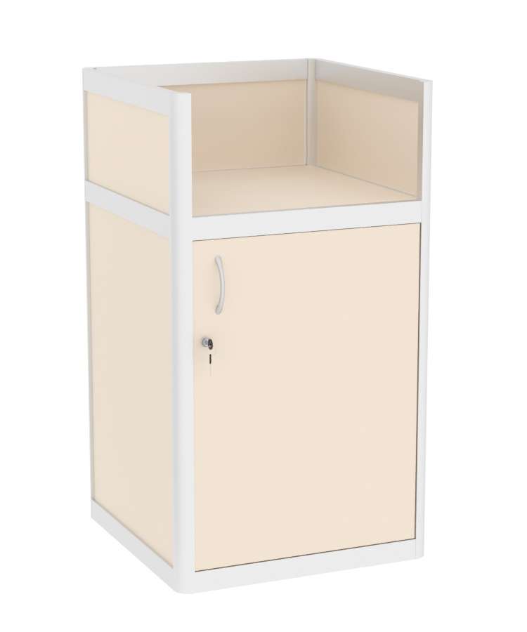 Прилавок под кассу из профиля №6 (закрытый) Крем Вайс