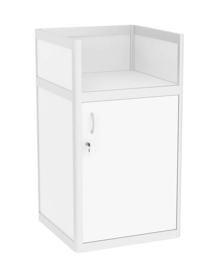 Прилавок под кассу из профиля №6 (закрытый) Белый