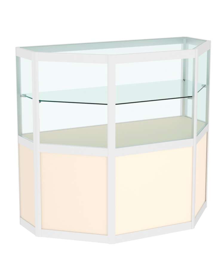 Прилавок из профиля трапеция №3  (открытый) Крем Вайс