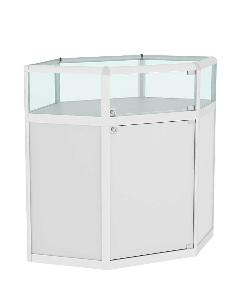 Прилавок из профиля угловой шестигранный №2 (закрытый) Серый