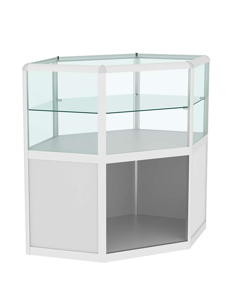 Прилавок из профиля угловой шестигранный №3 (открытый) Серый