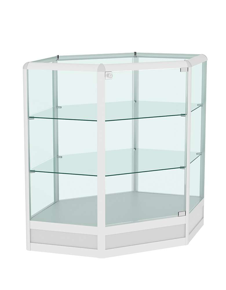 Прилавок из профиля угловой шестигранный №4  (закрытый) Серый