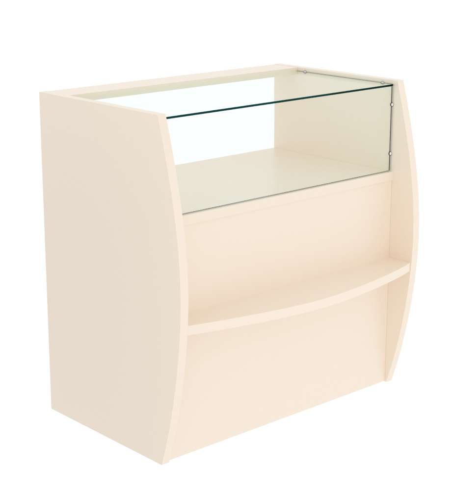 Прилавок Дюна №2 со стеклянным верхом Крем Вайс