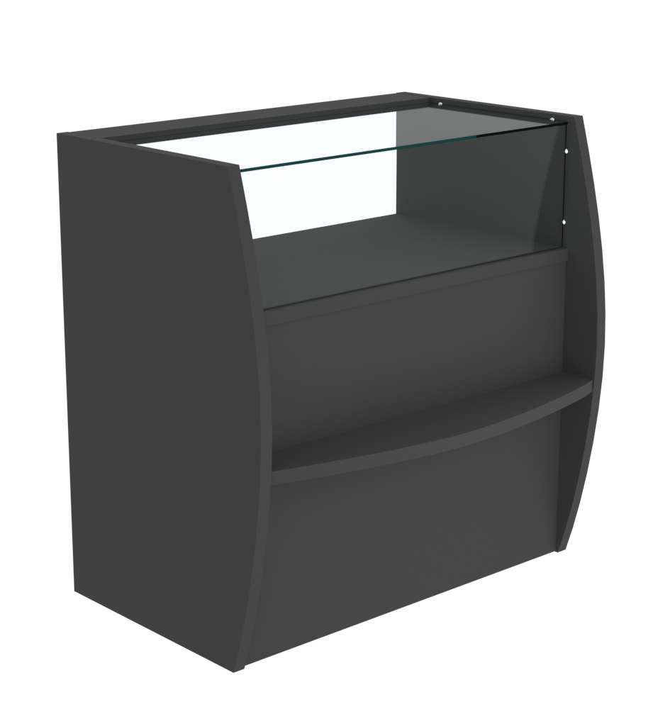 Прилавок Дюна №2 со стеклянным верхом Черный