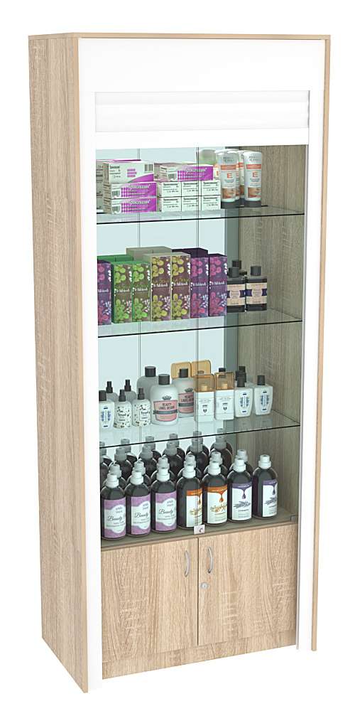 Торговая витрина с рольставнями ЭК-300-3 Дуб сонома