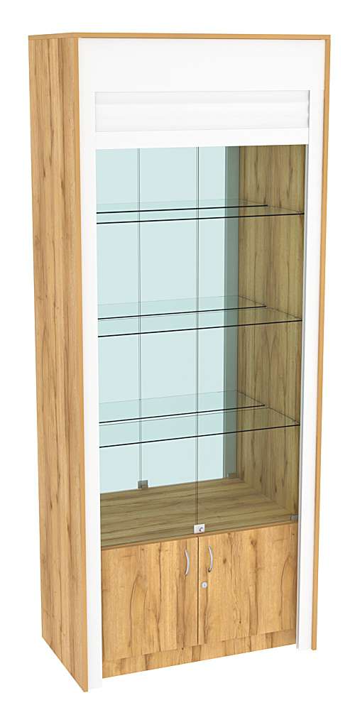 Торговая витрина с рольставнями ЭК-300-3 Дуб Золотистый