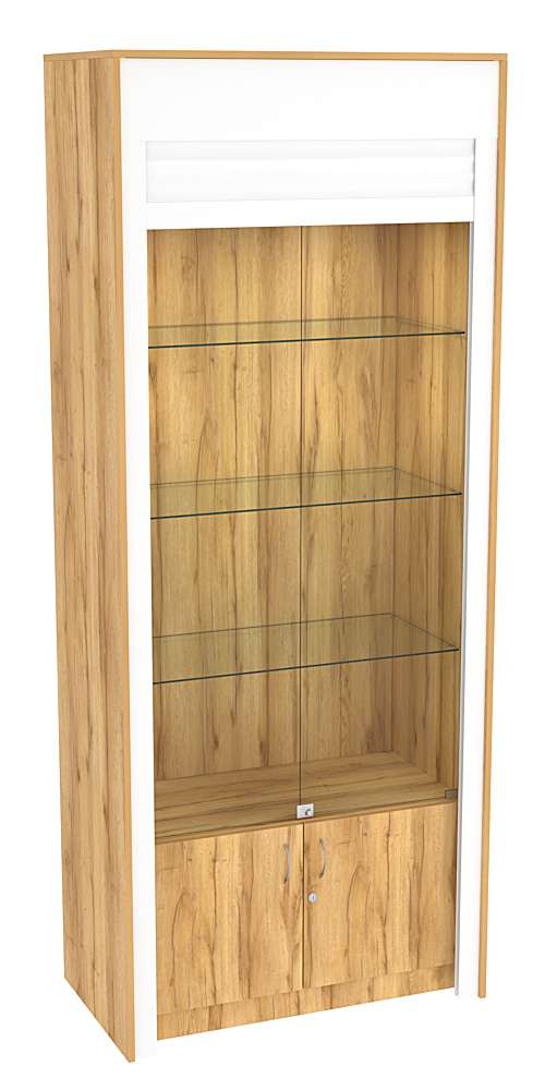 Торговая витрина с рольставнями ЭК-1-1 Дуб Золотистый