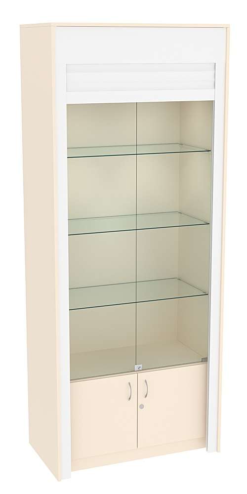 Торговая витрина с рольставнями ЭК-1-1 Крем Вайс