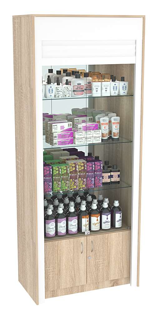 Торговая витрина с рольставнями ЭК-1-3 Дуб сонома