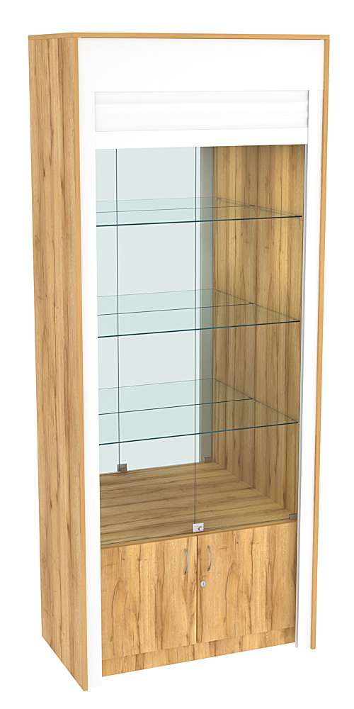 Торговая витрина с рольставнями ЭК-1-3 Дуб Золотистый