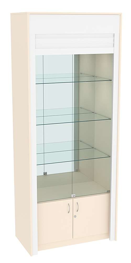 Торговая витрина с рольставнями ЭК-1-3 Крем Вайс